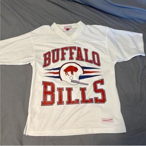 Mitchell & Ness White and Red Buffalo Bills Jersey